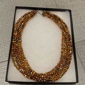 Silpada Fresh Water Copper Pearl Necklace 8 Strand New Vintage